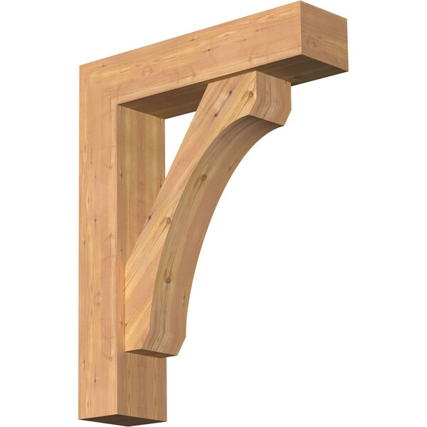 Ekena Millwork Legacy Block Smooth Bracket w/ Offset Brace, Western Red Cedar, 7 1/2"W x 30"D x 38"H BKT0806X30X38LEC05SWR - main